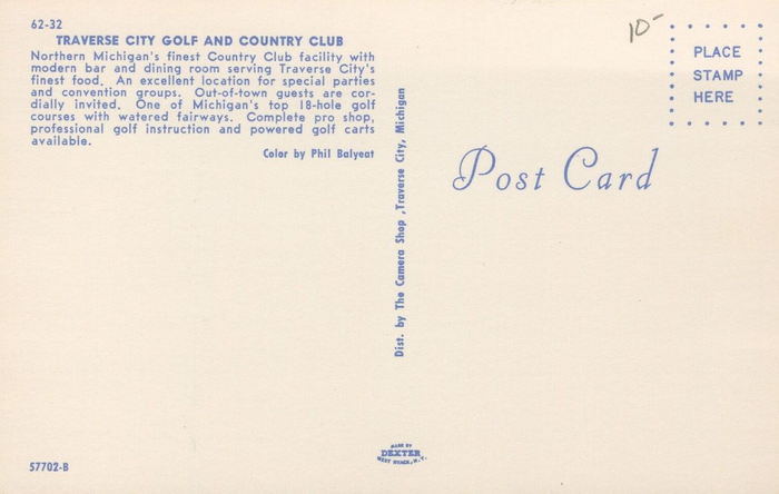 Traverse City Country Club - Vintage Postcard